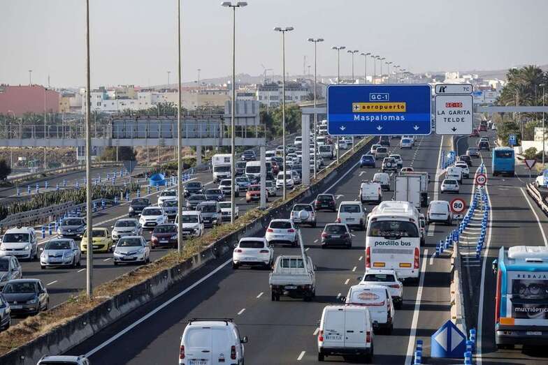 Imagen de la autovía GC-1 a su paso por Telde/TdC.