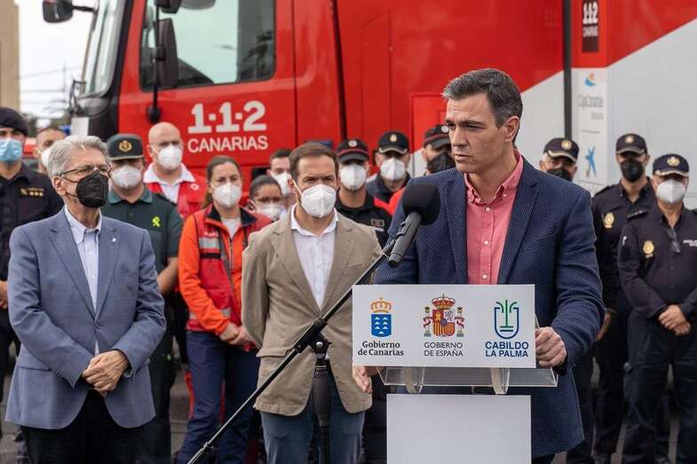 El presidente del Gobierno de España, Pedro Sánchez, de visita de nuevo en La Palma/Acfi Press.