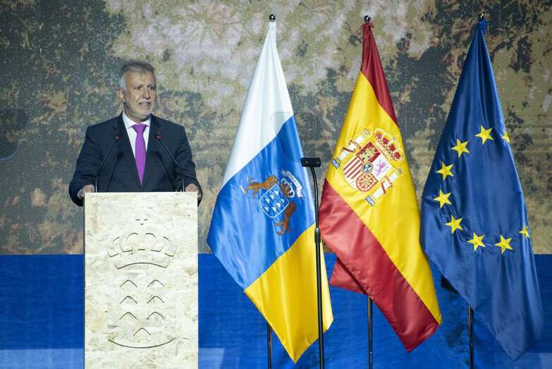 Ángel Víctor Torres durante el discurso de este lunes/Acfi Press.