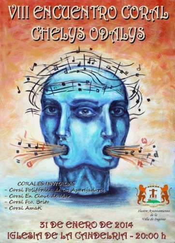 Cartel del encuentro de coros en Ingenio (Foto TA)