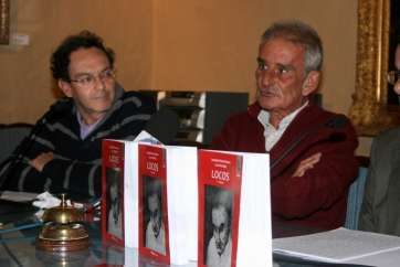 Panero junto a Luis Arencibia en la Casa Museo León y Castillo en 2009 (Foto Jesús Ruiz Mesa)