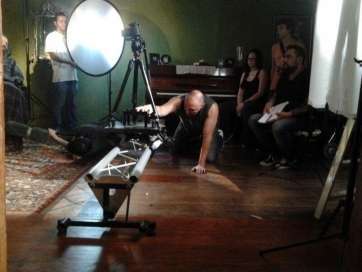 Momento de la grabación de la película (Foto TA)