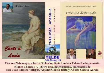 Cartel de la presentación de los dos libros el viernes (Foto TA)