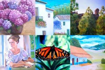 Collage de cuadros realizados por los alumnos (Foto TA)