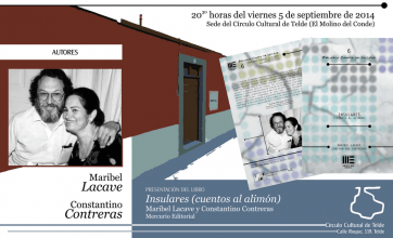 Cartel de la presentación del libro en el Círculo Cultural (Foto TA)