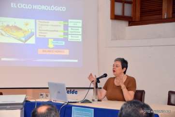 María del Carmen Cabrera Santana, durante su intervención este lunes en Telde (Foto Antonio Alí)
