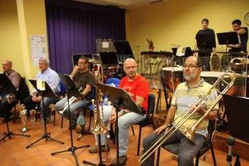 Un momento del ensayo de la Banda de Música de Las Palmas de G.C. (Foto Jesús Ruiz)
