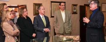 Miembros del PP durante la visita a la Casa-Museo León y Castillo, este miércoles (Foto TA)