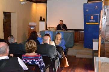 El cronista, este lunes durante la charla (Foto TA)