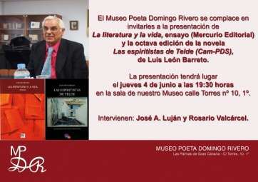 Invitación del acto de presentación de las dos obras literarias de Luis León Barreto (Foto TA)