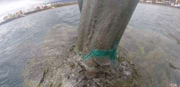 Imagen de una de las grietas del Neptuno de Melenara (Foto TA)