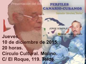 Diapositiva anunciando el libro de Salvador Sánchez Borito (Foto TA)