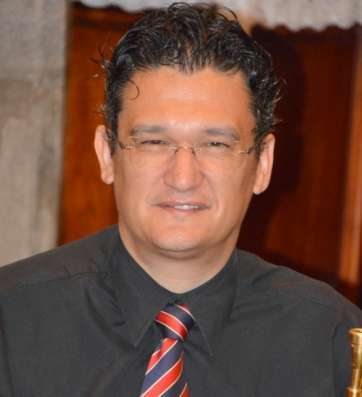 Cristóbal Rivero, durante una actuación con la Banda de Música de Telde (Foto Antonio Alí)