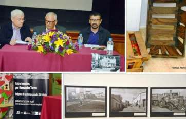 Collage de fotos de la exposición y del acto inaugural (Foto Antonio Alí)