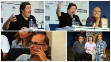 Diferentes momentos de la presentación del libro de Victoriano Santana (Foto Jesús Ruiz Mesa)