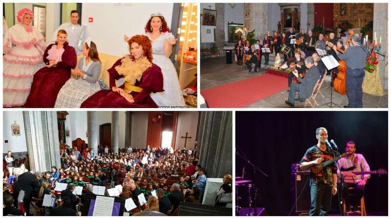 Mosaico de fotos de los cuatro eventos culturales de esta tarde-noche en Telde (Foto Antonio Alí/Francisco J. Santana)