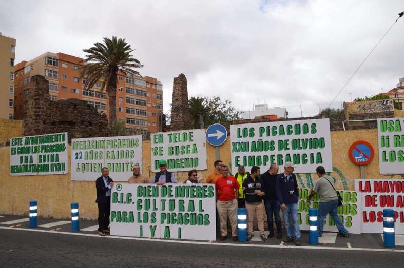 Manifestación de Turcón pidiendo la protección del histórico ingenio azucarero (Foto TA)
