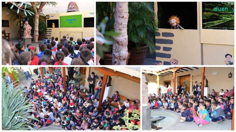 Unos 75 alumnos del CEIP San Juan se divierten con el videoclip y una sesión de títeres (Foto TA)