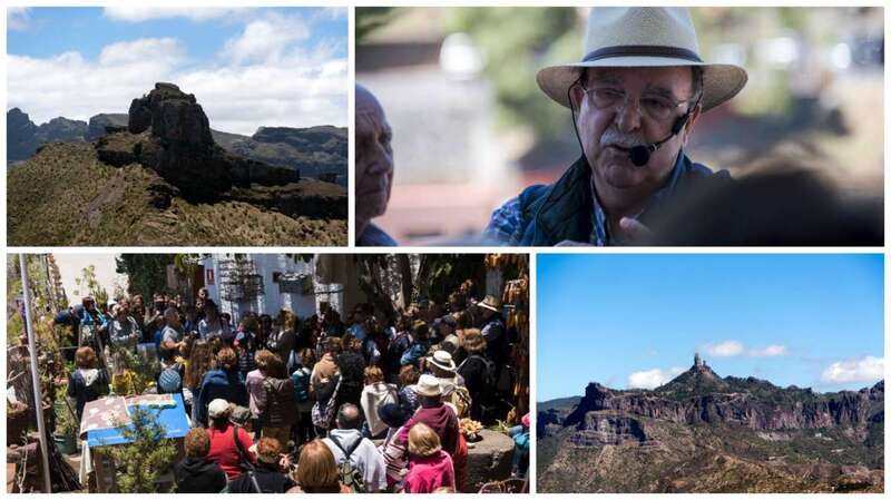 El recorrido por Artenara estuvo guiado por el cronista oficial del municipio cumbrero, José Antonio Luján (Foto TA)