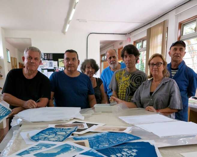 Algunos de los artistas que participan en la muestra (Foto TA)