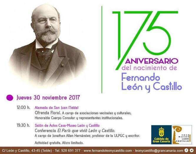 Cartel con los actos del 175 aniversario de León y Castillo (Foto TA)