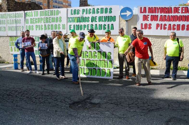 Concentración de este sábado en Telde junto a los restos del ingenio azucarero de Los Picachos (Foto TA)