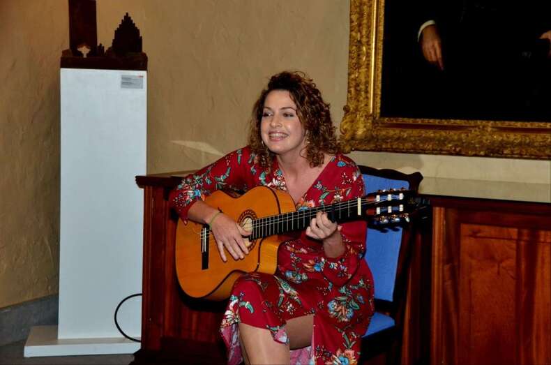 Momento del concierto de anoche en la Casa-Museo Leon y Castillo (Foto Francisco Javier Santana)
