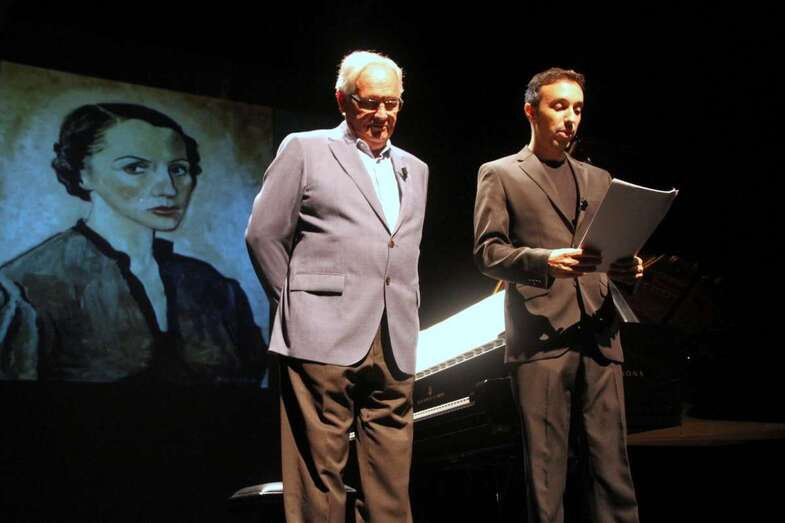 El teldense Ignacio Clemente (d), durante el acto (Foto Jesús Ruiz Mesa)