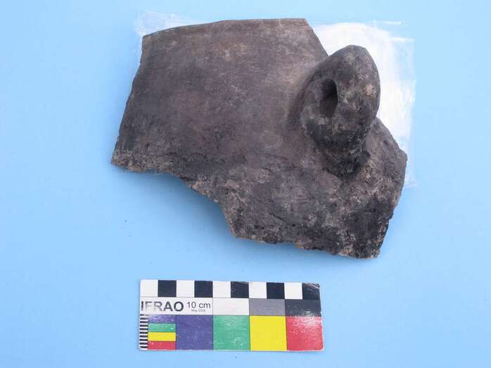 Una de las vasijas halladas en el yacimiento de El Portichuelo (Foto TA)