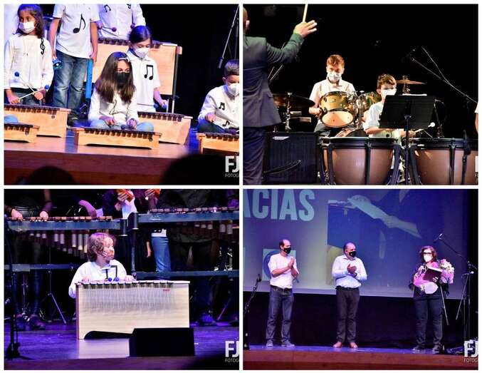 Diferentes momentos del acto de anoche en el Teatro Municipal de Telde/Francisco Javier Santana.