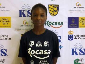 La juvenil Bintou Diallo, jugadora además del primer equipo del Rocasa, anotó tres tantos (Foto TA)