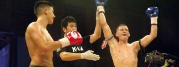 Enriko Khel, celebrando la victoria ante Suárez (Foto TA)