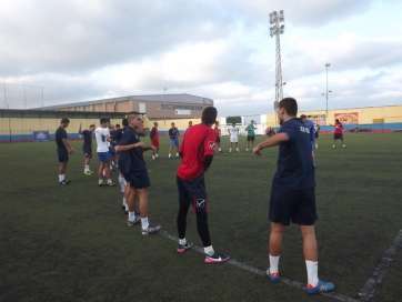 Imagen del primer entrenamiento del Telde (Foto TA)
