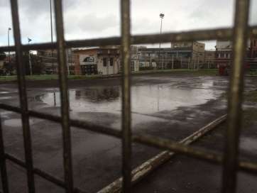 Cancha del Cruz de Piedra, tras la lluvia caía en Gran Canaria (Foto TA)