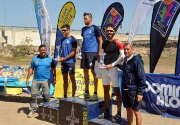 Podio masculino, comandado por Ayoze Almeida y el teldense Gabriel Alemán (Foto TA)