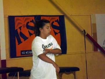 Yóselin Álvarez se ejercita en un entrenamiento del Rocasa (Foto: TA)