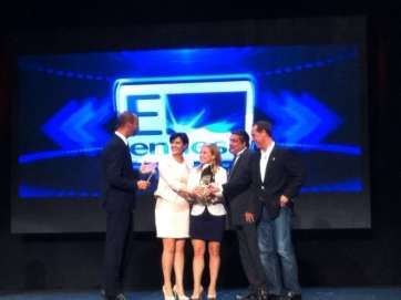 Entrega del premio en la Gala del Deporte (Foto TA)