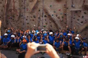Participantes el pasado sábado del encuentro de escaladores (Foto TA)