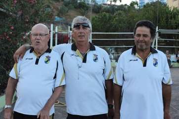 Marcial Rodríguez Lorenzo, Sergio E. Pérez y Benito Martín, jugadores del CBCP Hoya Pozuelo (Foto TA)