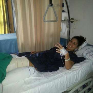Chaxiraxi Hernández recuperándose tras la operación (Foto TA)