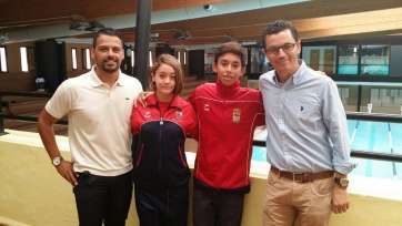 Pablo Rodríguez con los deportistas (Foto TA)