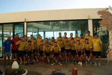 Plantilla de la UD Telde en las instalaciones de Orquídea Club Spa (Foto TA)