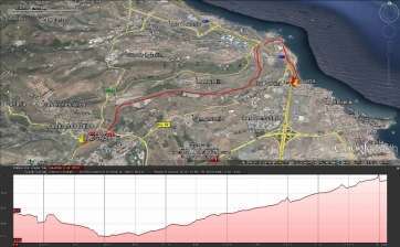 Mapa del recorrido de la prueba (Foto TA)