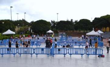 Vista general de la Muestra Olímpica inaugurada este lunes en el parque de San Juan (Foto TA)