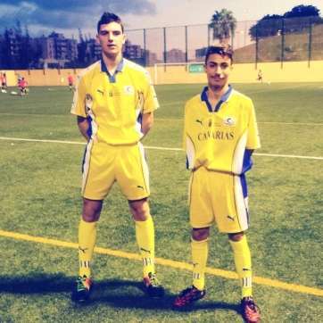 Los dos jóvenes promesas del fútbol de Telde (Foto TA)