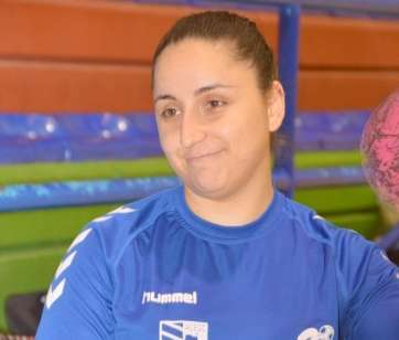 Melania Falcón, en un entrenamiento del Rocasa (Foto Antonio Alí)