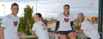 Los atletas que apadrinan la prueba (Foto TA)