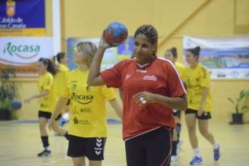 Marta Mangué, en diciembre en un entrenamiento del Rocasa GC ACE (Foto TA)