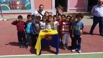 Imagen de la jornada deportiva celebrada esta mañana en el CEIP Pedro Lezcano de Jinámar (Foto TA)
