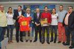 Momento de la presentación del partido de balonmano que enfrentará a España contra Eslovaquia en Gran Canaria (Foto TA)